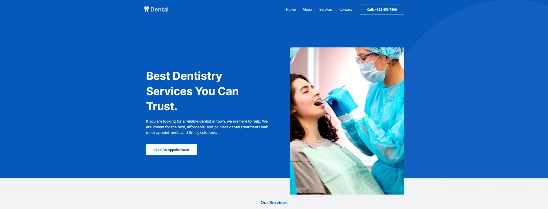 Seriöse Website für Zahnarztpraxis